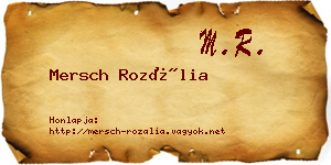 Mersch Rozália névjegykártya